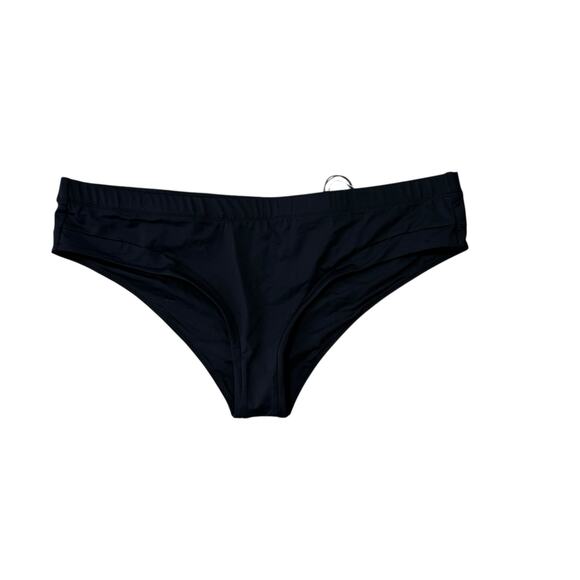 Prana Upswell Bottom 2 Piece Bikini Bottoms Black XL Lined Cheeky Low Rise NWT - Picture 1 of 6